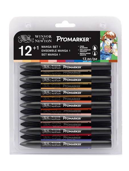 Promarker 12+1 blender Set Manga1 Winsor&Newto