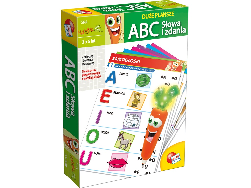 Lisciani Gra ABC SŁOWA i ZDANIA DUŻE PLANSZE pióro