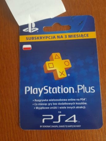 PLAYSTATION PLUS 3 MIESIĄCE PS+ KOD ZDRAPKA PS4