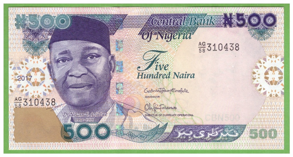 NIGERIA 500 NAIRA 2017 UNC