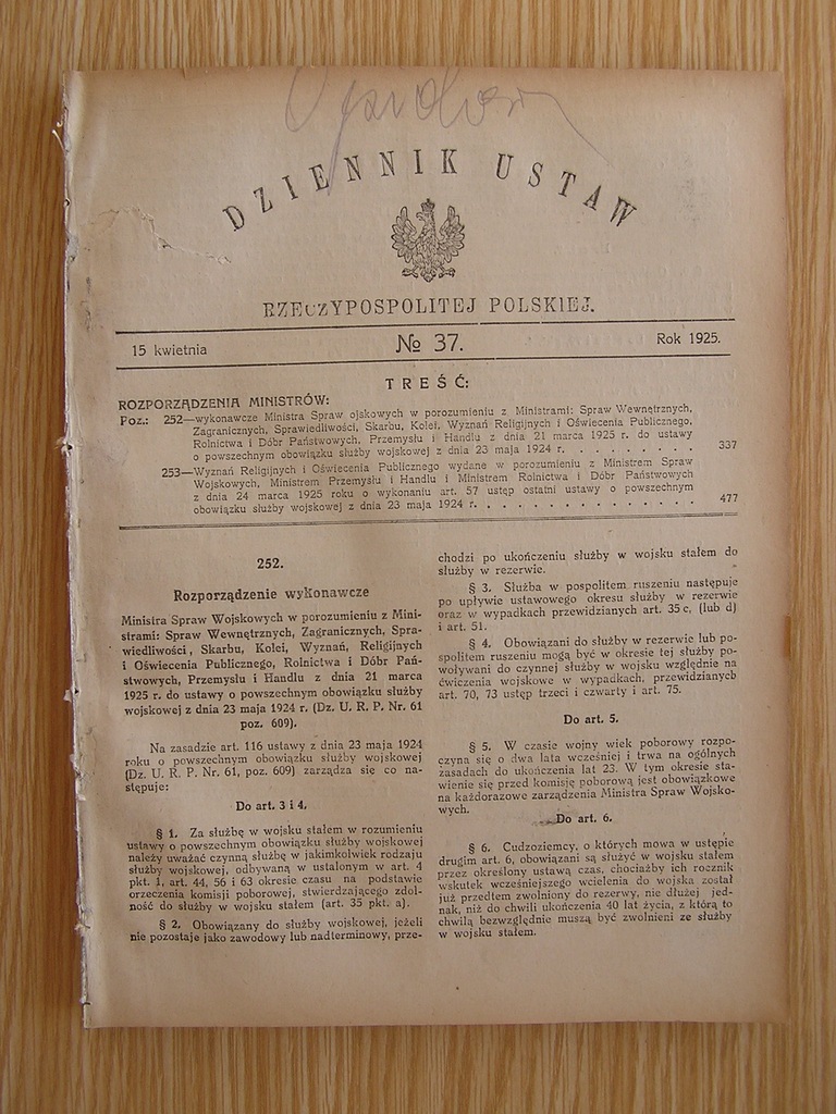 Ustawa o powszechnym obowiązku służby wojskowej