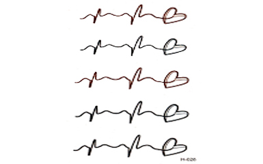 Tatuaż zmywalny ręka noga puls serce heart 5 w 1