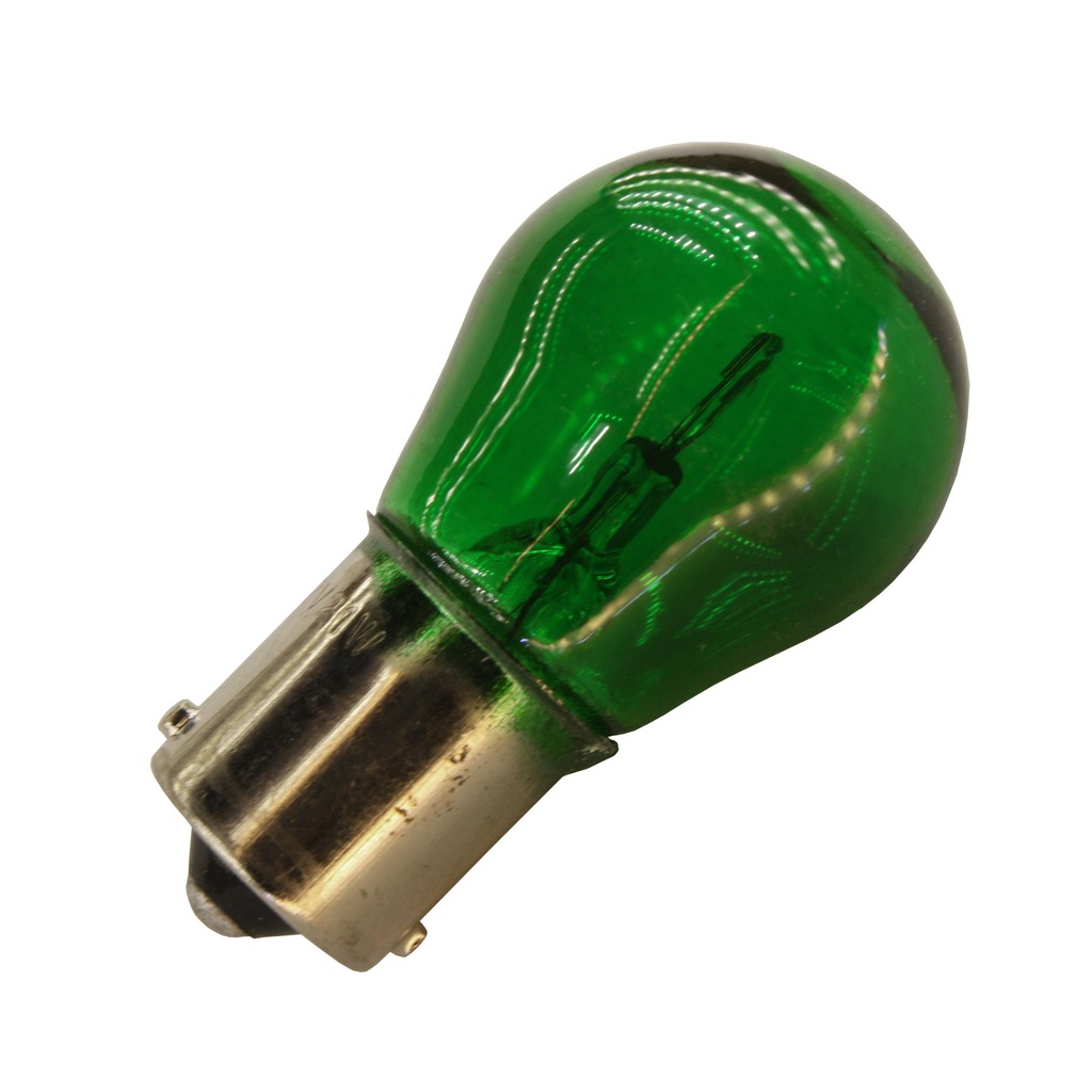ŻARÓWKA SZKLANA P21WG BA15S 1156 GREEN 12V 382G