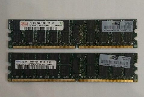 2x Pamięć RAM HP 4GB pc2-6400p 555 12