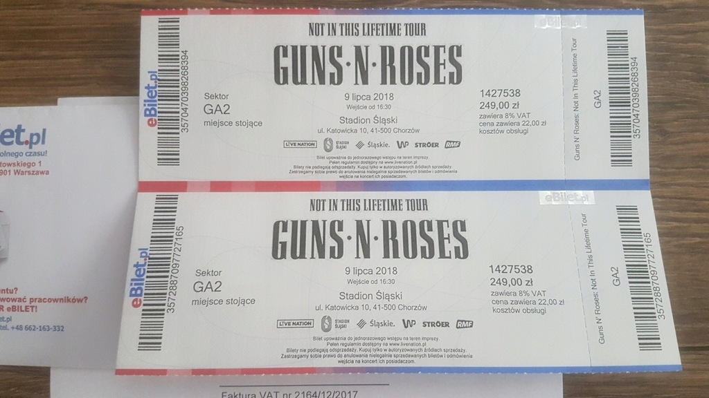 Bilety na koncert Guns n Roses 2018 Stadion Śląski
