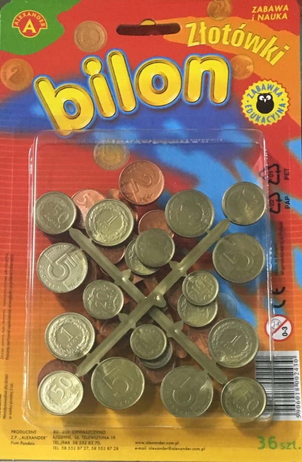 Pieniądze zabawkowe MONETY bilon PL Alexander