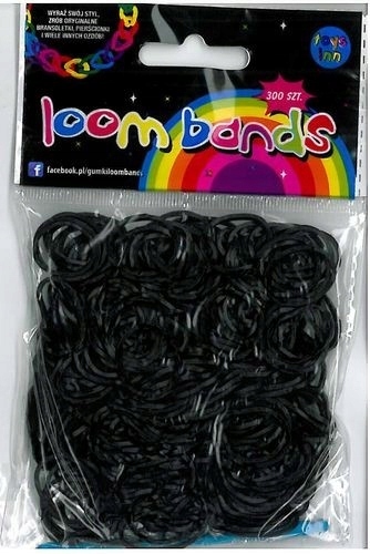 GUMKI LOOM BANDS CZARNE 300 SZT + SZYDEŁKO + ZAPIN