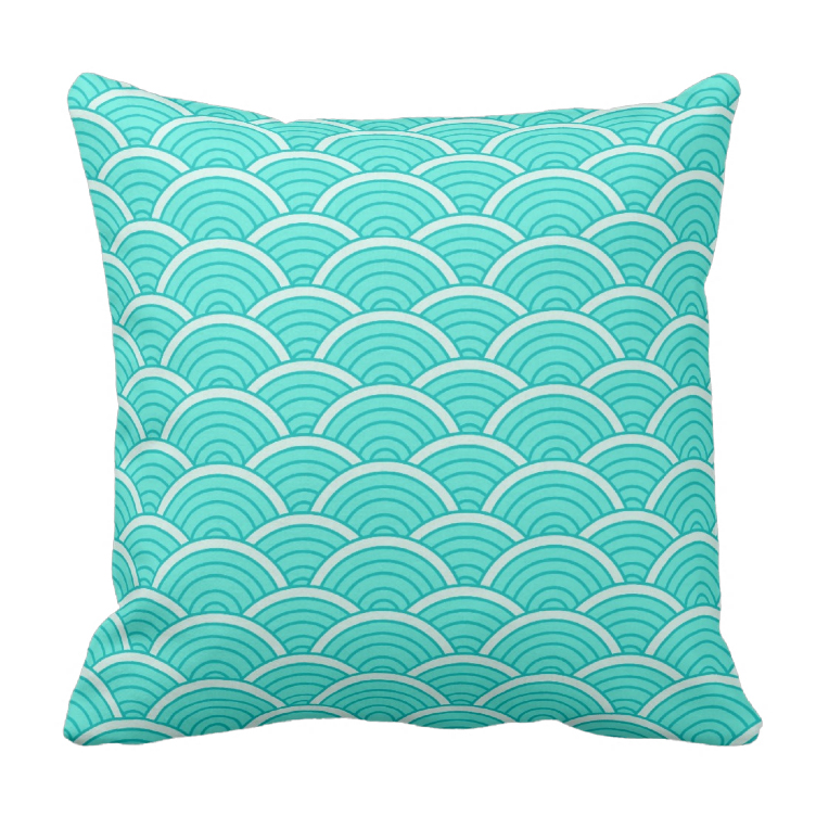 POSZEWKA NA PODUSZKĘ MIĘTOWE FALE IKEA HOME 6023w