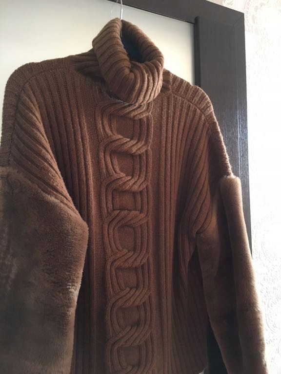 Sweter - gruby golf Max Mara - camel