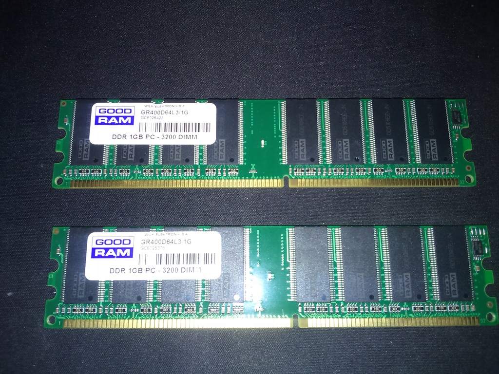 Pamięć RAM GoodRAM 2x1GB DDR400 CL 2.5 PC3200 DIMM