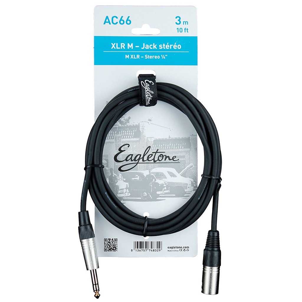Przewód Kabel XLR M Jack 3,5 mm Stereo EAGLETONE