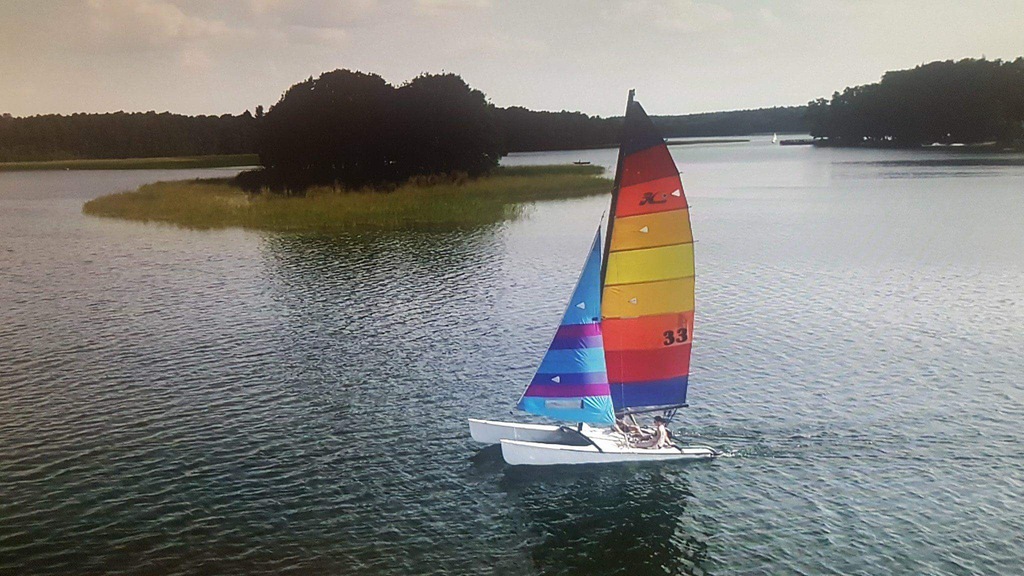 KATAMARAN HOBIE CAT 18 Z PRZYCZEPĄ STAN IDEALNY