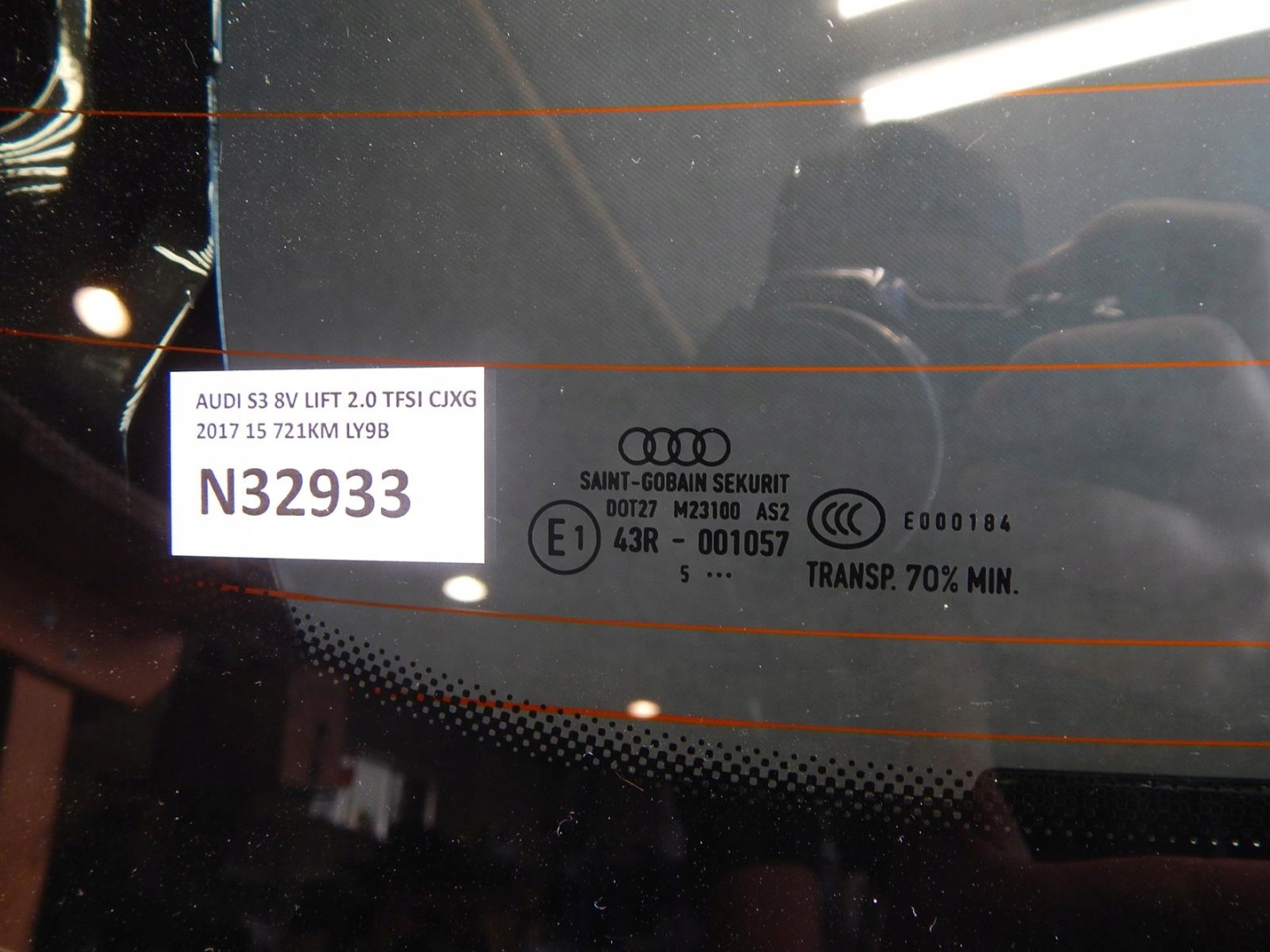 AUDI S3 8V 3-door boot door LY9B window