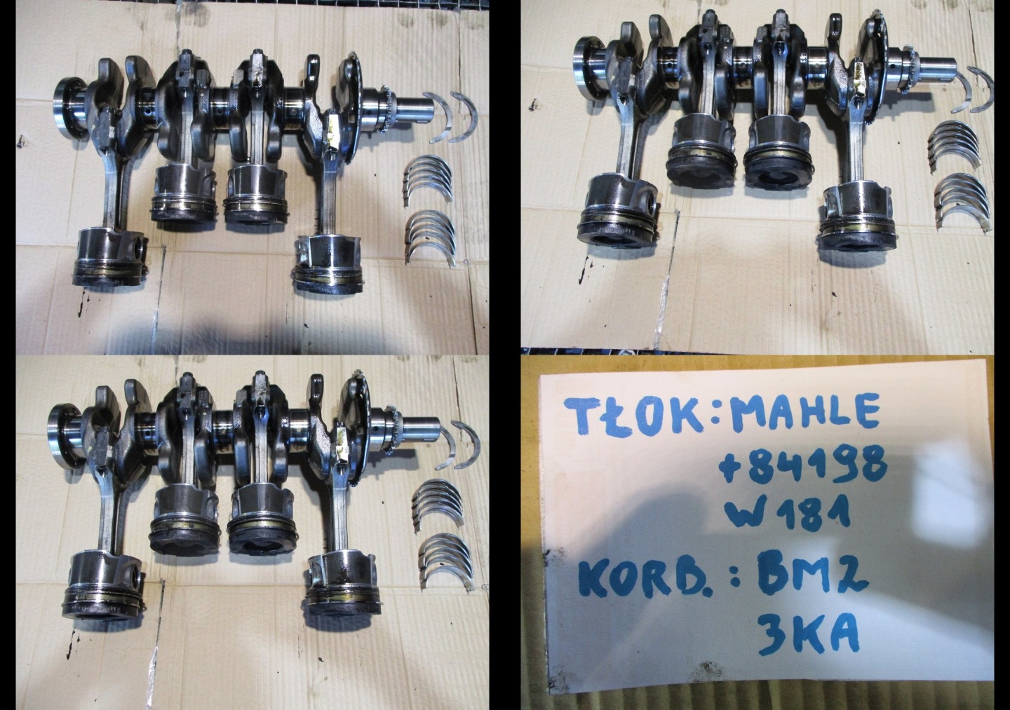 crank pistons TOYOTA RAV 4 2,0D