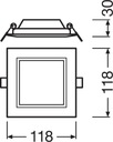 LED panel pod omietku 6W 4000K Slim SQ105 LEDVANCE Druh vlákna vstavaný LED zdroj