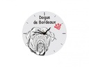 Francúzsky stojaci mastif Hodiny z MDF dosky grafika