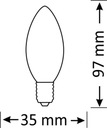 Žiarovka LED sviečka filament E14 4W 400lm teplá farba svetla Polux Kód výrobcu 305107