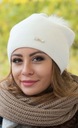 Elegantná POĽSKO Trpasličia čiapka s brmbolcom KREM C7 Pohlavie Výrobok pre ženy