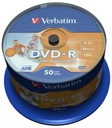 VERBATIM AZO DVD-R, 4,7ГБ, ДЛЯ ПЕЧАТИ, 50 шт.