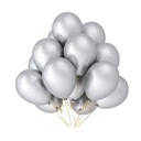 Латексные шары серебристого цвета с эффектом металлик - 25 шт.