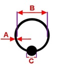 Náušnica kruh čierna segmentová clicker hoop helix septum rook oceľ 12mm Značka Inna marka