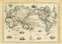 Иллюстрированная карта МИРА Таллиса 1851 г., холст.