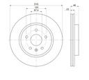 KOTÚČE MIKODA 1653 SAAB 9-5 od 10r- zadné 315mm went Strana krytu zadná