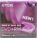 Диски для фотоаппаратов TDK Mini DVD+RW 8см 1,4ГБ 10 шт.