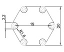 PODLOŽKA PCB STAR PODLOŽKA PRE DIOD POWER LED RGB 6 - PIN 2 KUSY Kód výrobcu Baza PCB typu star - 1 dioda LED RGB