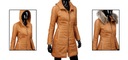 Dámska kožená bunda prešívaná DORJAN ANG084A S Dominujúca farba hnedá