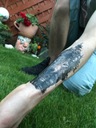 Временная татуировка рука нога ЛАС волк перед плечом