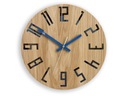 HODINY Drevený dub Slim_Wood_Granat ModernClock