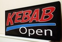 REKLAMA ŠTÍTOK LED NEON NÁPIS KEBAB OPEN 230V Výška produktu 40 cm