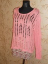 KappAhl - ażurowy różowy sweter - bluzka - 40/42 Rozmiar 42