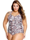 Jednodielne plavky 41812 PLUS SIZE 42 Strih horného dielu Push-up podprsenka