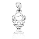 Серебряный ажурный кулон-ангелочек