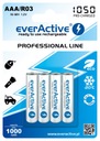 4 батарейки EverActive 1050 R3 AAA, готовые к использованию