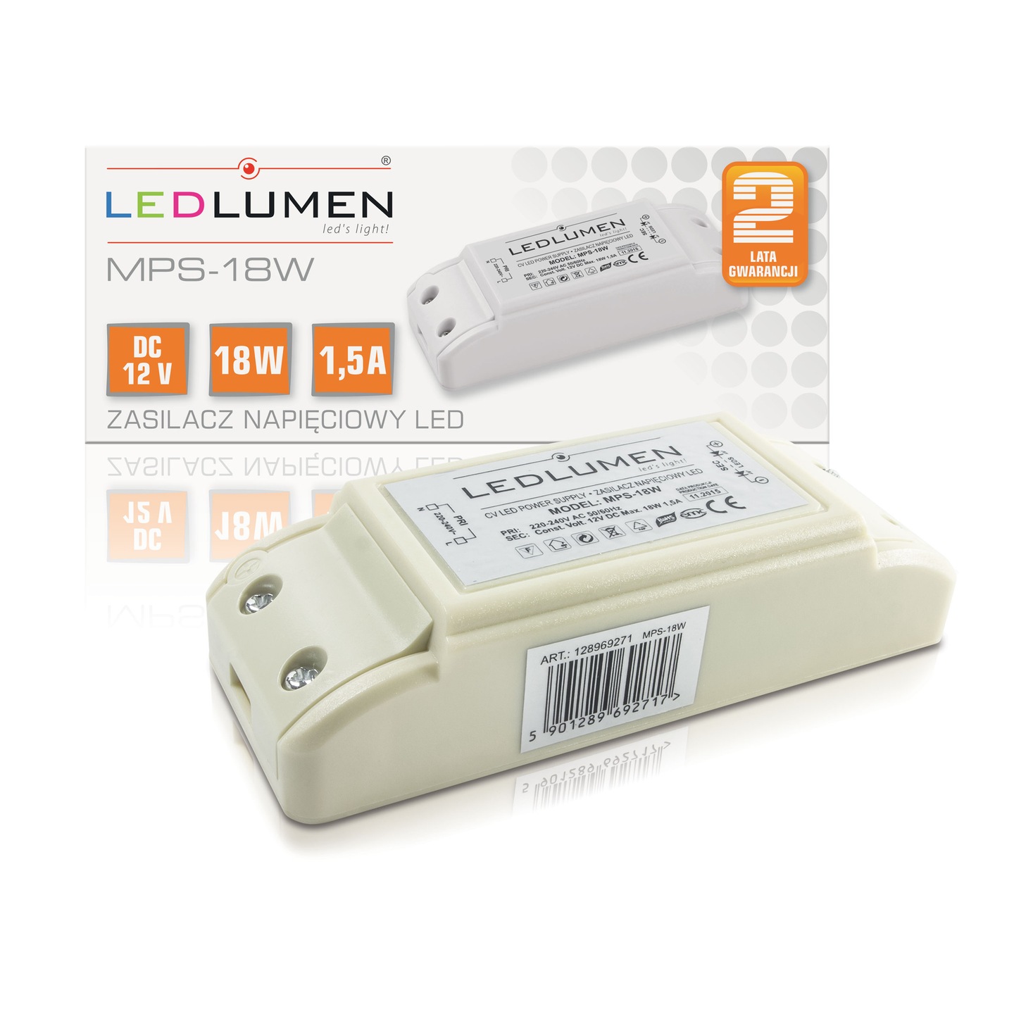 Блок питания LED DC 12V 18W 1,5 A для лент LEDLUMEN купить в украине ...