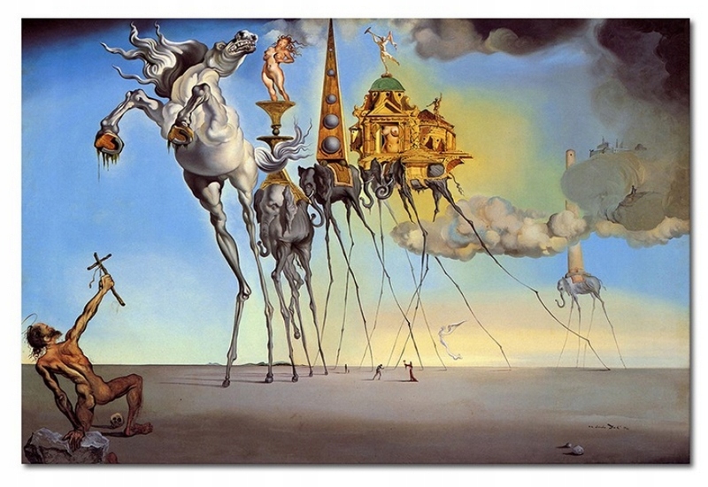 Salvador Dali Kuszenie świętego Antoniego obraz SALVADOR DALI Kuszenie świętego Antoniego 7453229911 - Allegro.pl