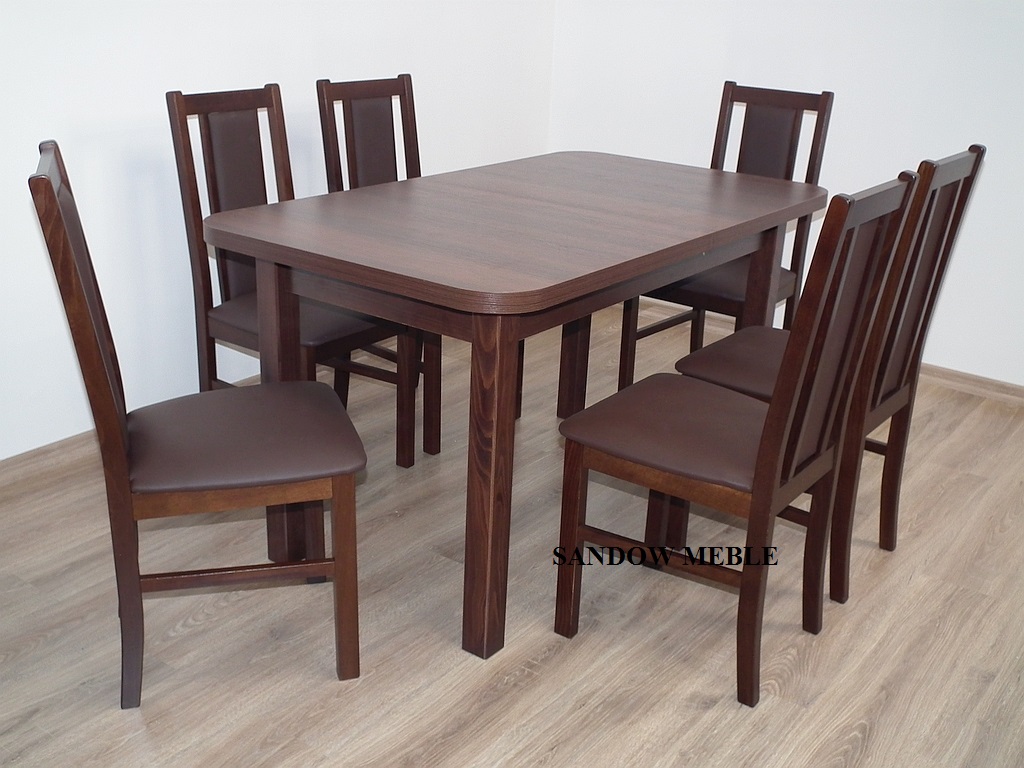 ROZKLADANY STOL 80/140/180 + Z 6 KRZESLAMI 6853079022 - Allegro.pl