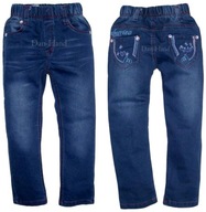 Nowe Jeans Tregginsy Elastyczne SPODNIE Serduszka Guma - 92/98