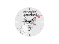 Norsk Lundehund Stojace hodiny s grafikou, MDF