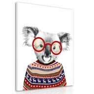 02174 Obraz na plátne MEDVEDICA KOALA HIPSTER 60x80cm