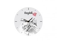 Mačka Ragdoll Stojace hodiny s grafikou, MDF