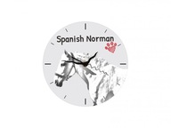 Španielsky kôň Norman Stojace hodiny s grafikou, MDF