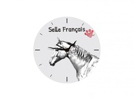 Kôň Selle francais Stojace hodiny s grafikou, MDF