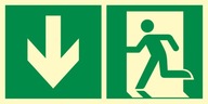 Znak łączony: wyjście ewakuacyjne lewostronne ze s