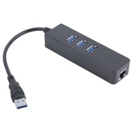 stanica USB C 3 porty USB 3.0/1 gigabitový port RJ45