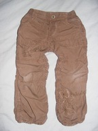 H&M bawełniane spodnie z podszewką 98 cm