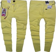 LEE SCARLETT džínsy stretch trubice žlté W25 L33